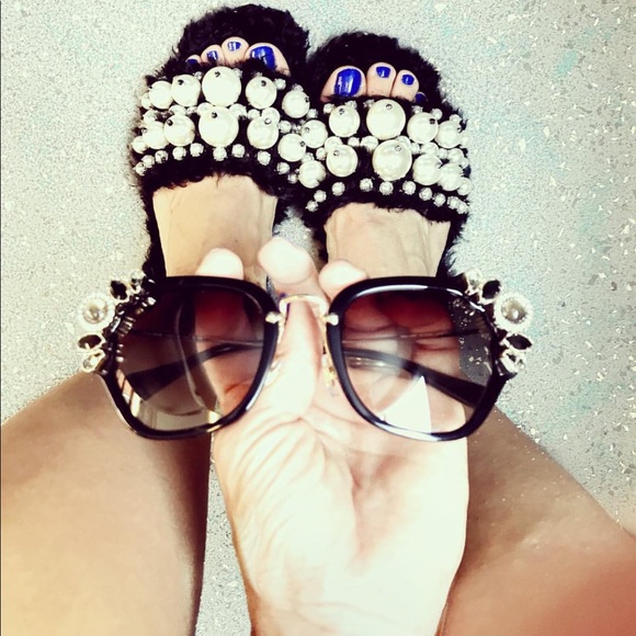 Miu Miu Shoes - Miu Miu Pearl slides